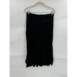 VTG Ticket Midi Skirt Women Medium Black Velour Witchy Gothic Steampunk